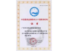 中国最具品牌影响力十强教育机构证书